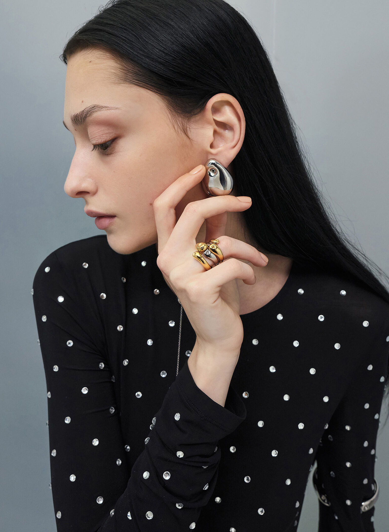Eimear Sculptural Ring, Silver, hi-res