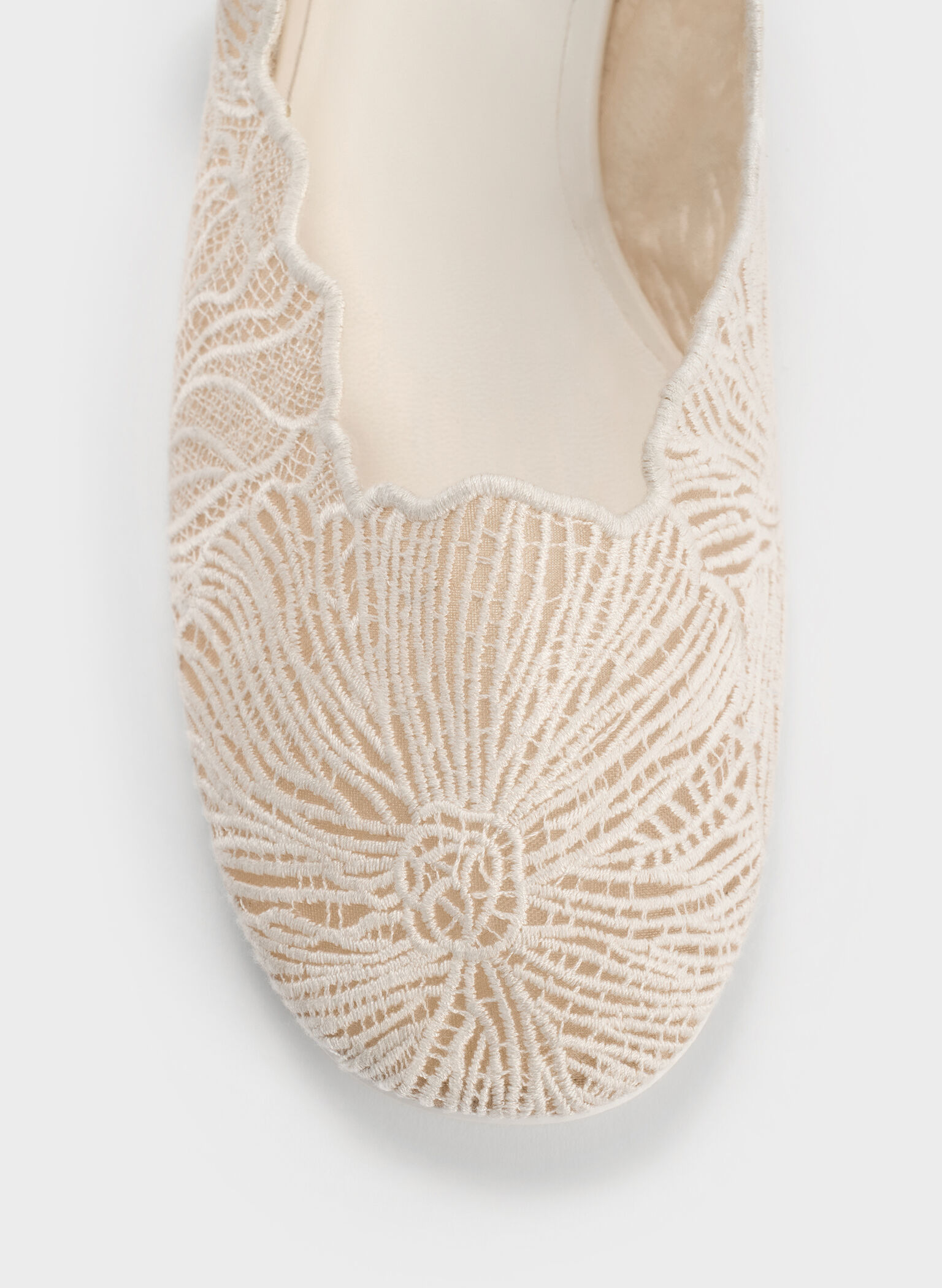 Crochet Floral Mary Jane Flats, White, hi-res