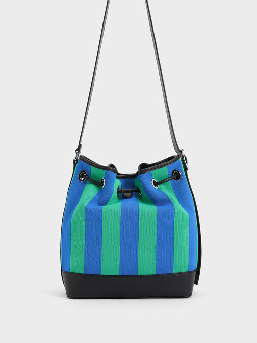 Striped Bucket Bag, Multi, hi-res