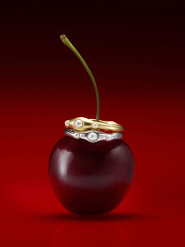 Corrine Pearl Sculptural Ring, Silver, hi-res