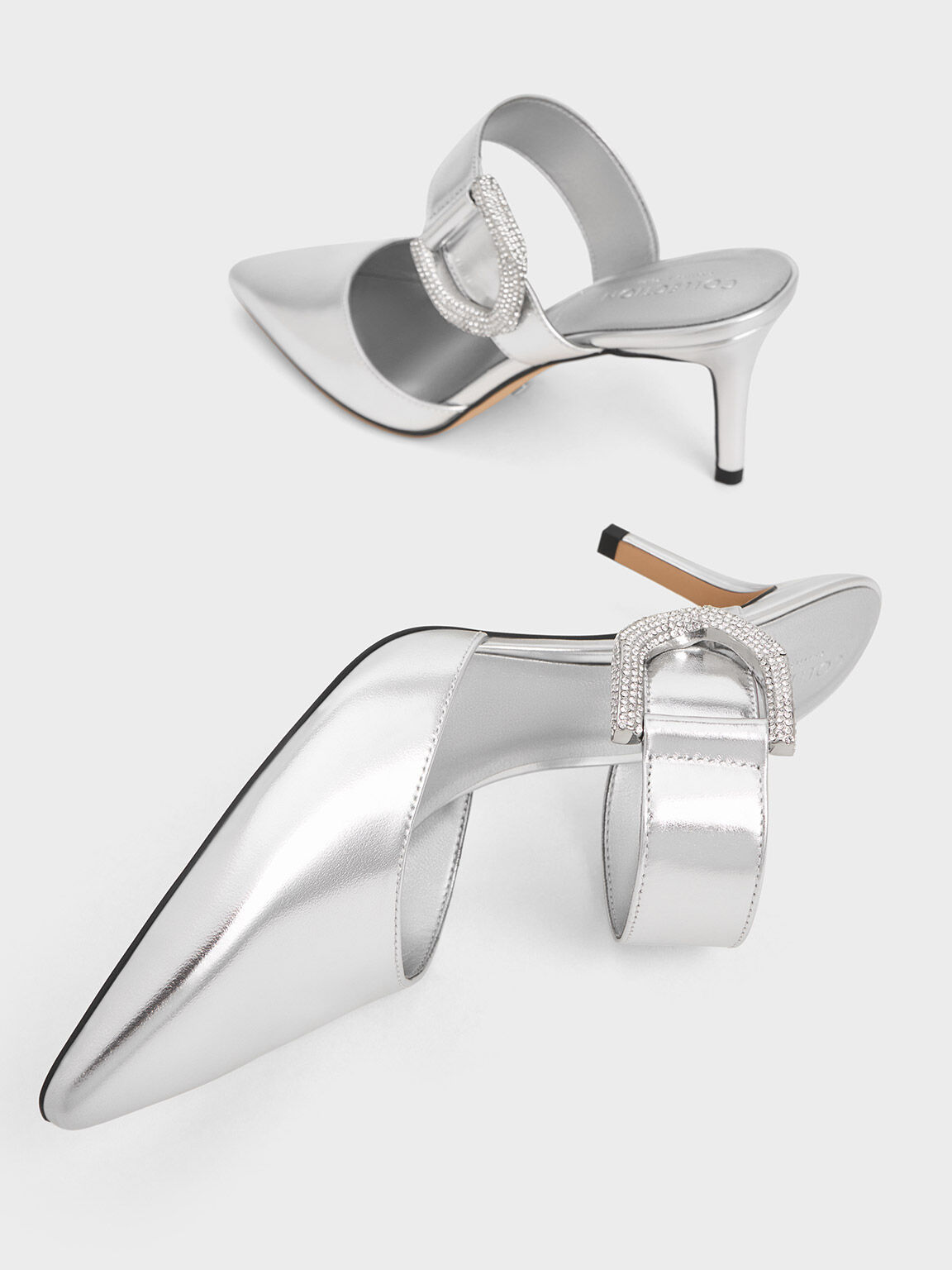 Silver crystal sales heels
