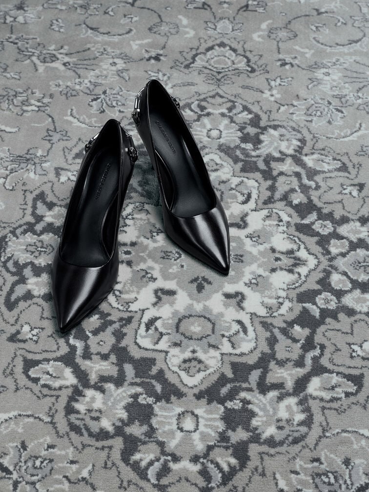 Erinna Metallic-Accent Pointed-Toe Pumps, Black Box, hi-res