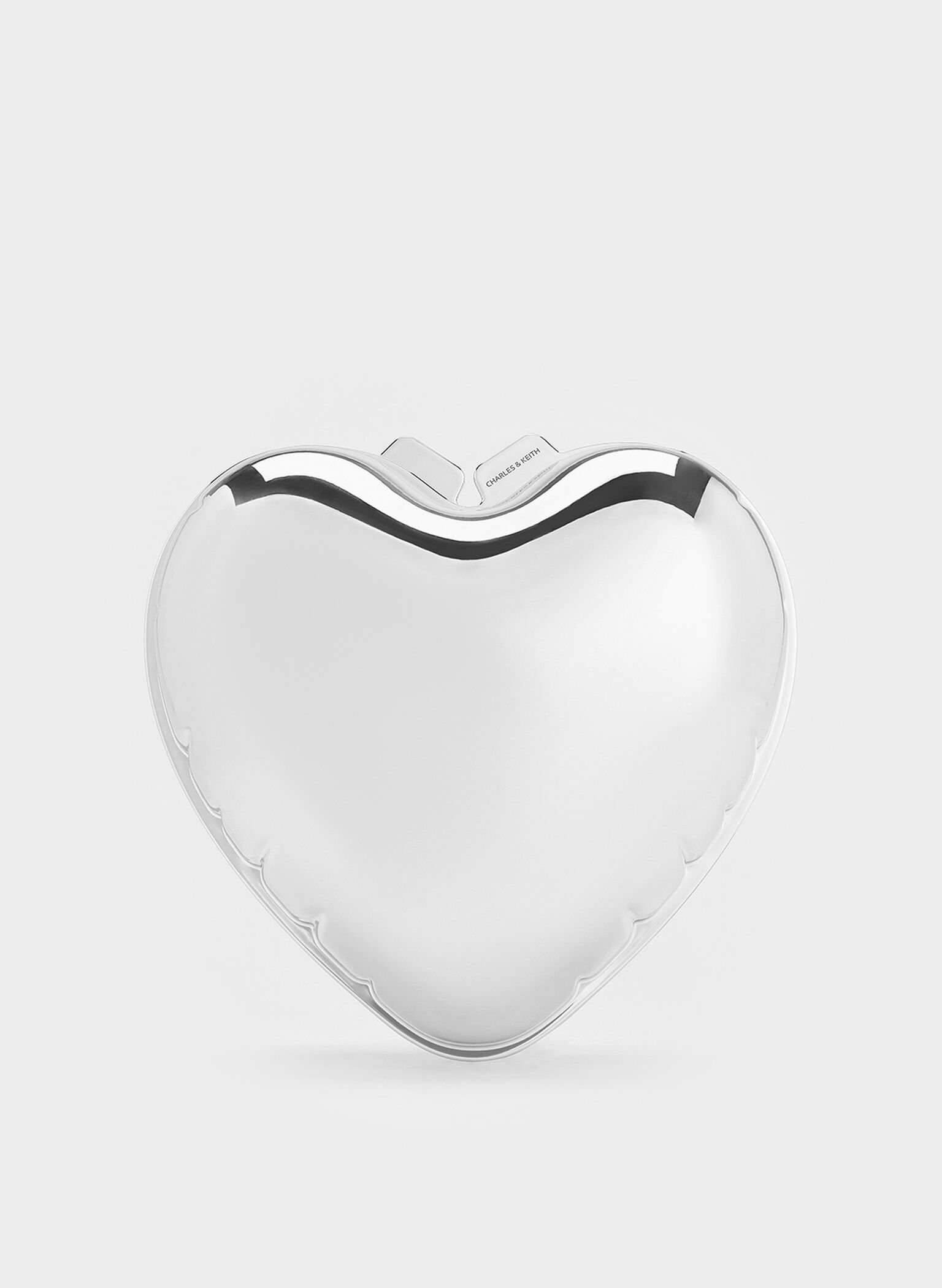 Metallic Heart Crossbody Bag, Silver, hi-res