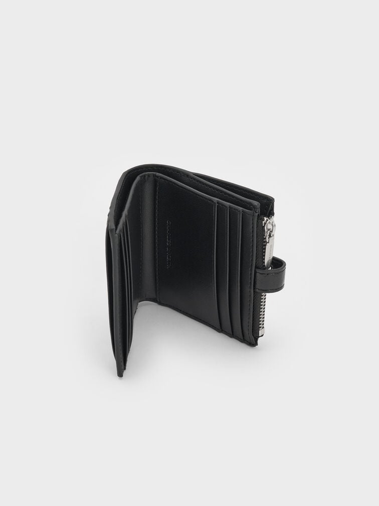 Blaise Grommet-Belt Top-Zip Small Wallet, Noir, hi-res