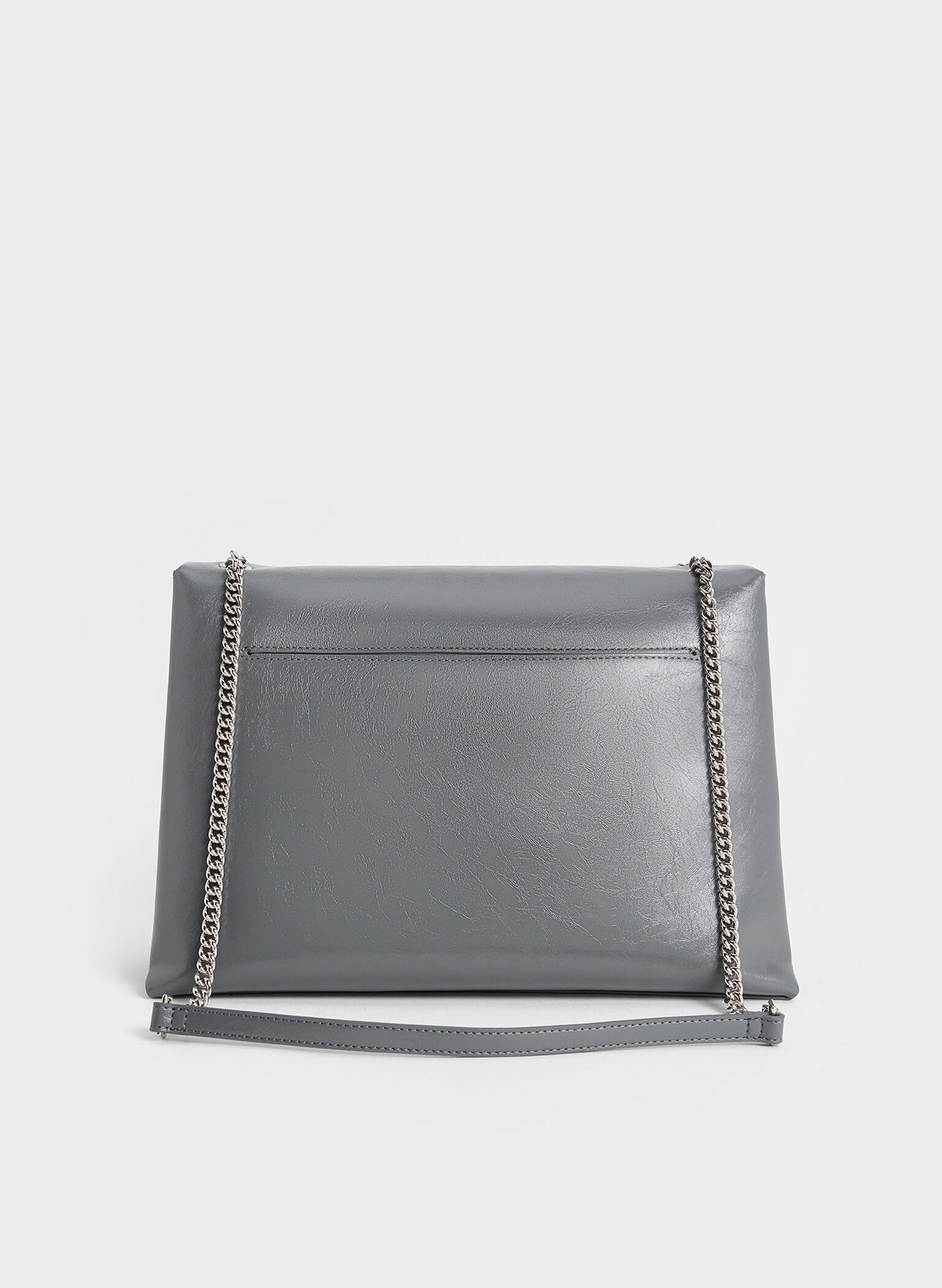 Sianna Chain-Handle Shoulder Bag, Grey, hi-res