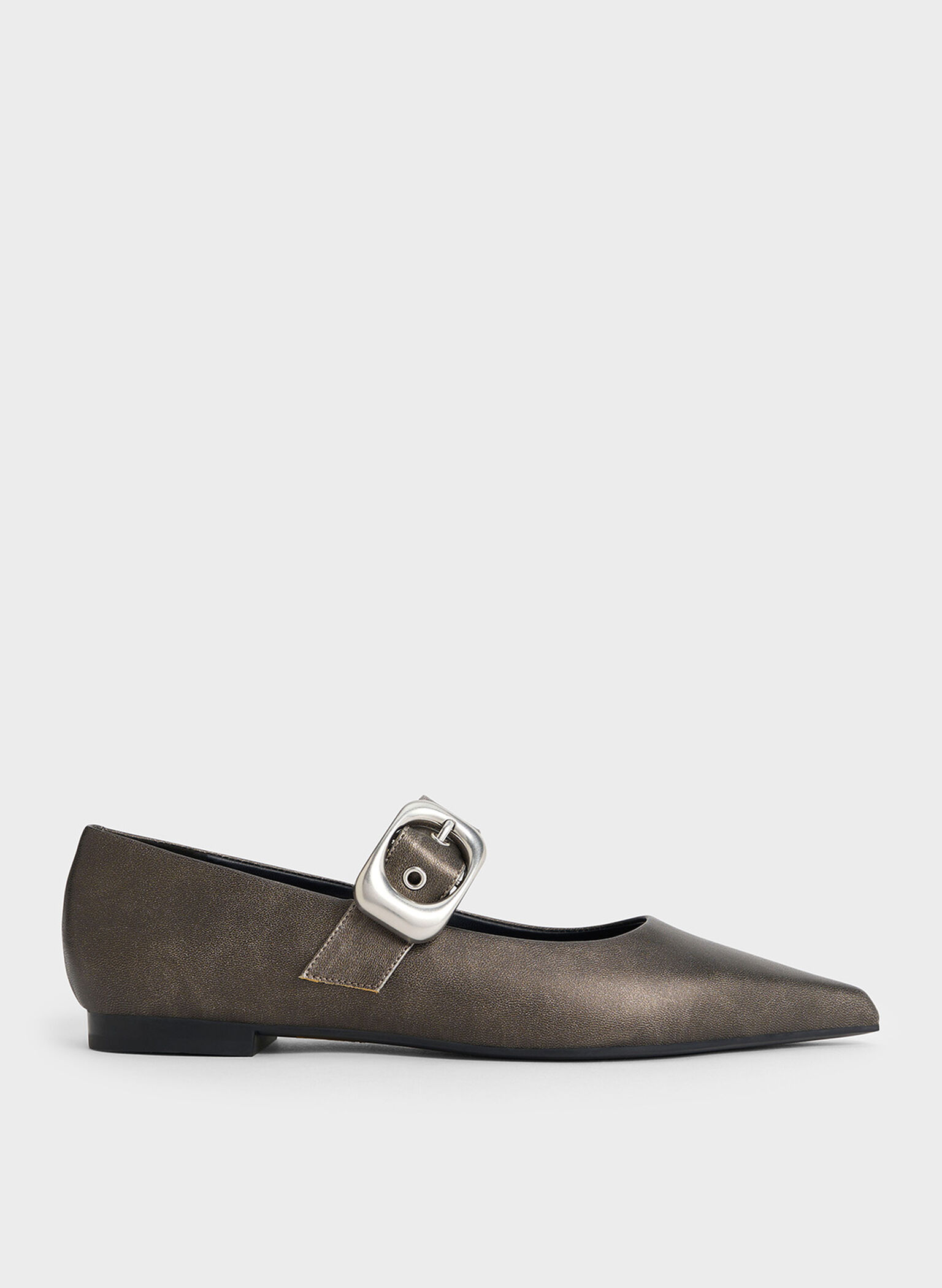Masei Metallic Grommet-Strap Mary Janes, Silver, hi-res