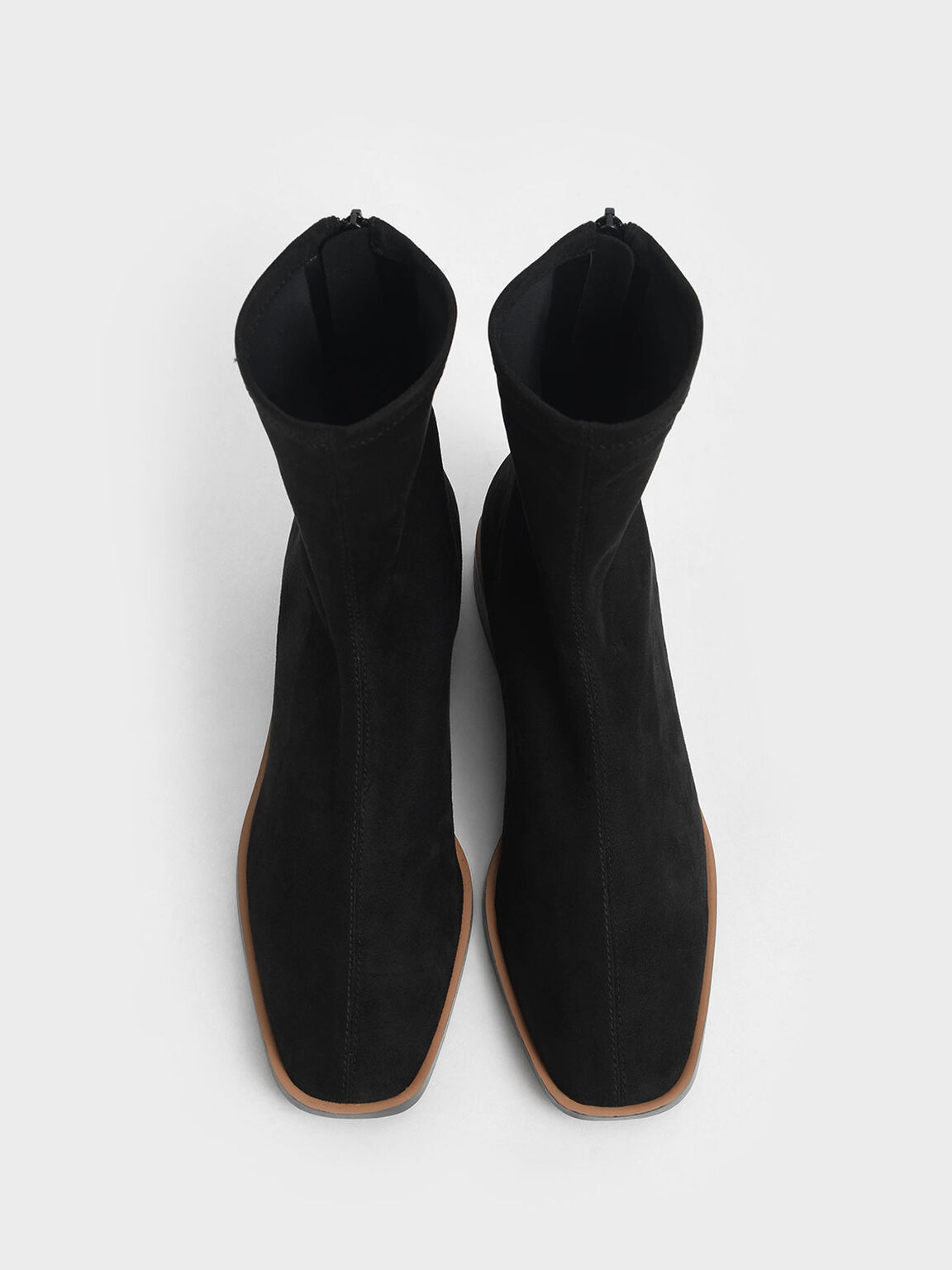 Textured Zip Ankle Boots, Black Textured, hi-res