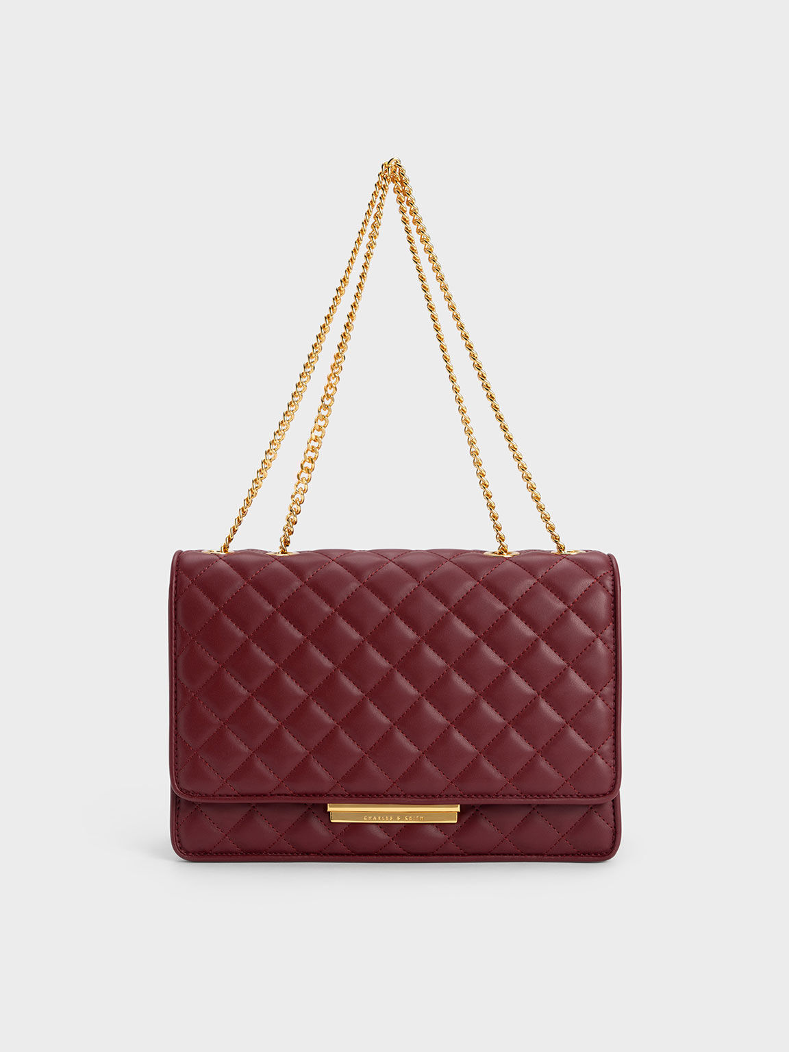 Charles and keith burgundy bag sale