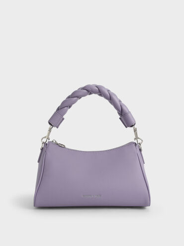 Braided Handle Bag, Lilac, hi-res