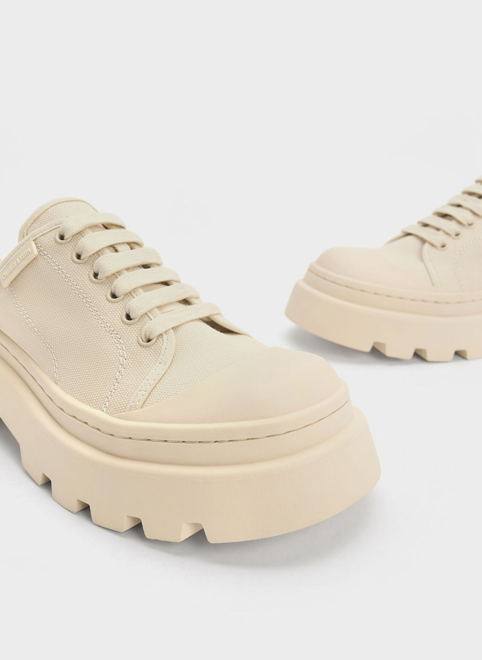 Canvas Backless Sneakers, Chalk, hi-res