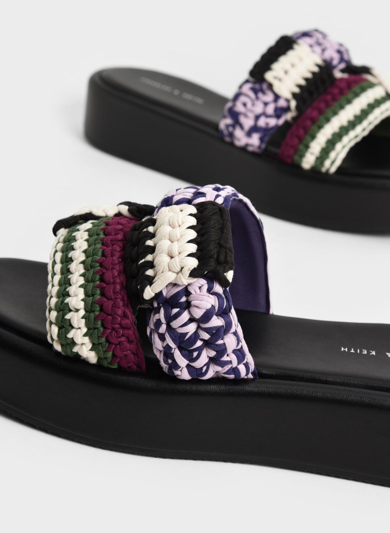 Knitted Platform Sandals, Multi, hi-res