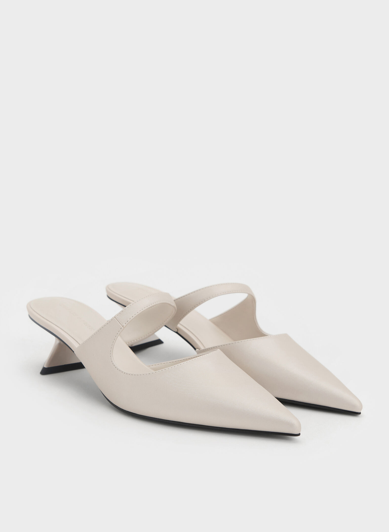 Vada Asymmetric Sculptural Heel Pumps, White, hi-res