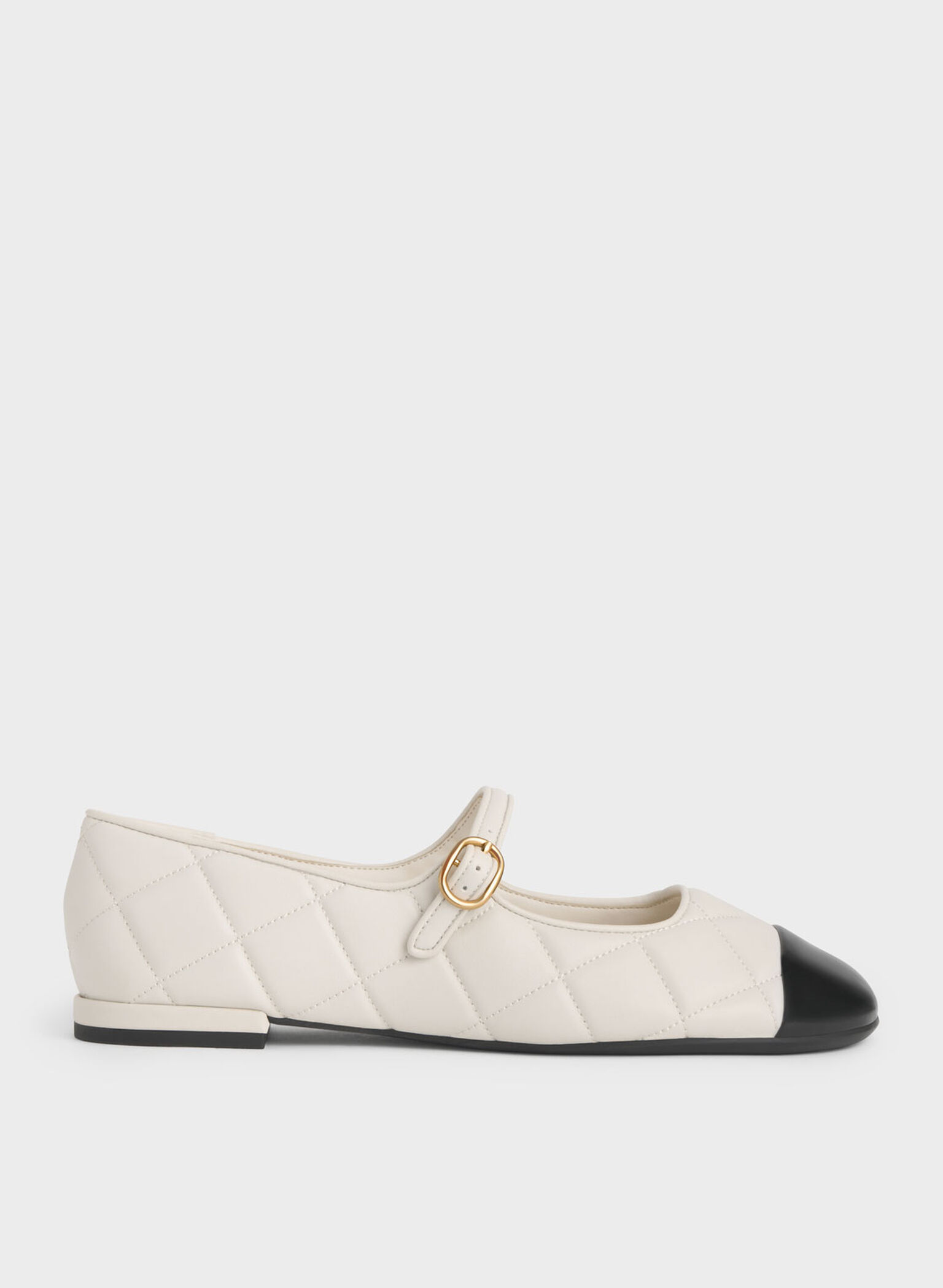 Cap-Toe Quilted Mary Janes, Chalk, hi-res