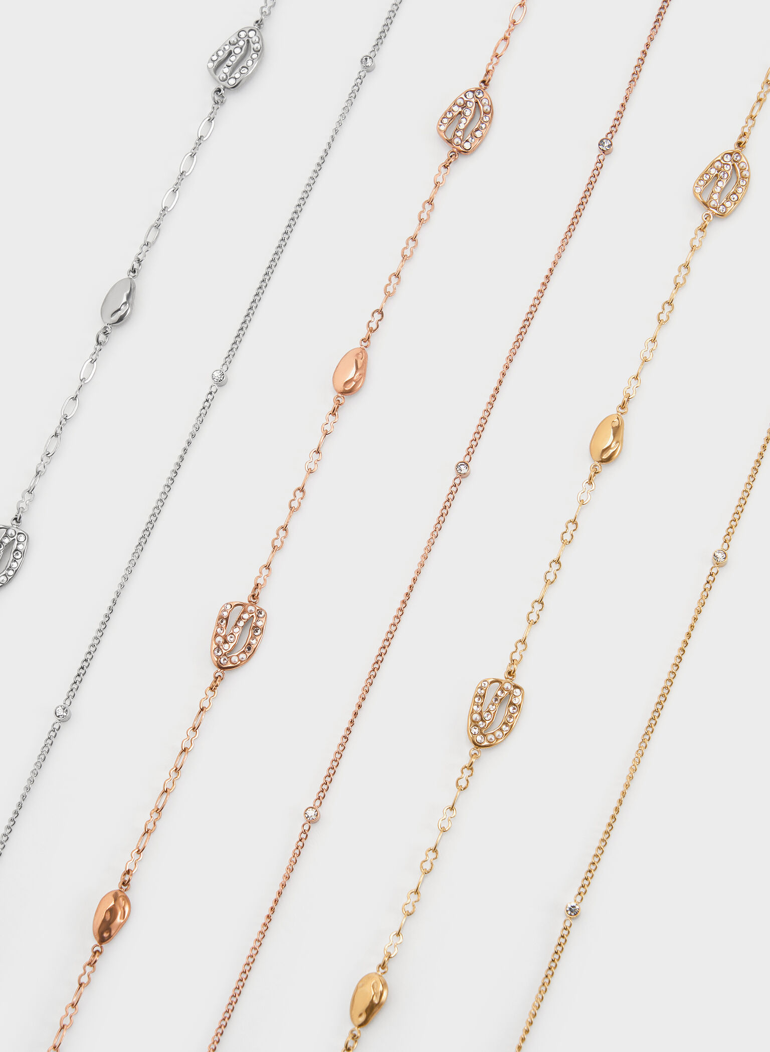 Aine Crystal Double-Chain Necklace, Gold, hi-res