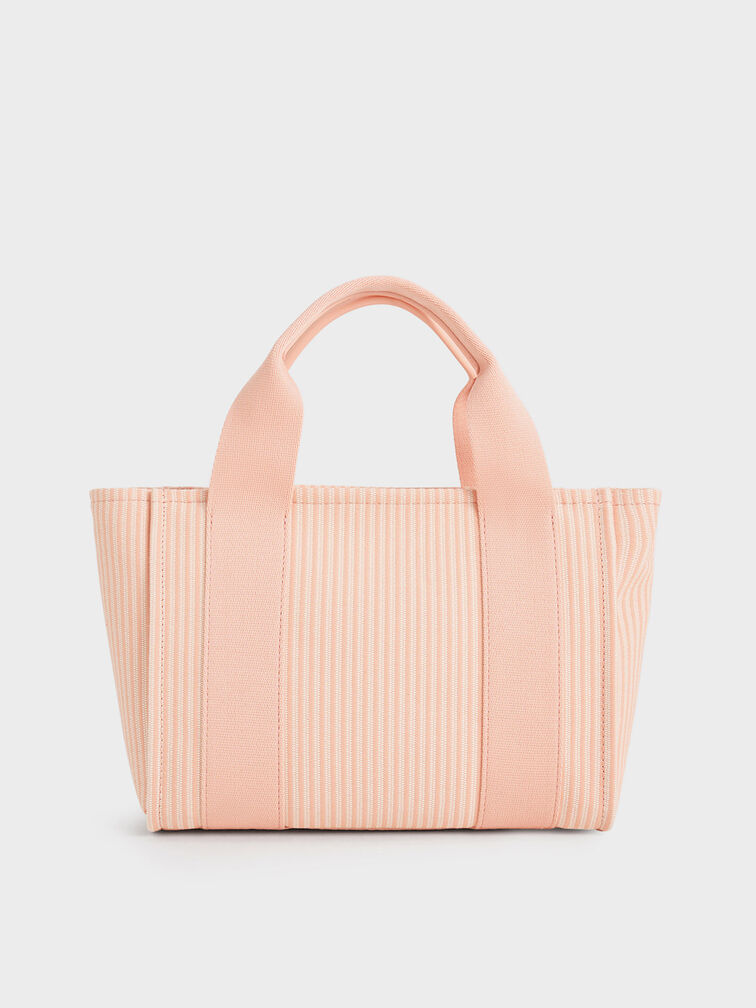 Kay Striped Tote Bag, Pink, hi-res