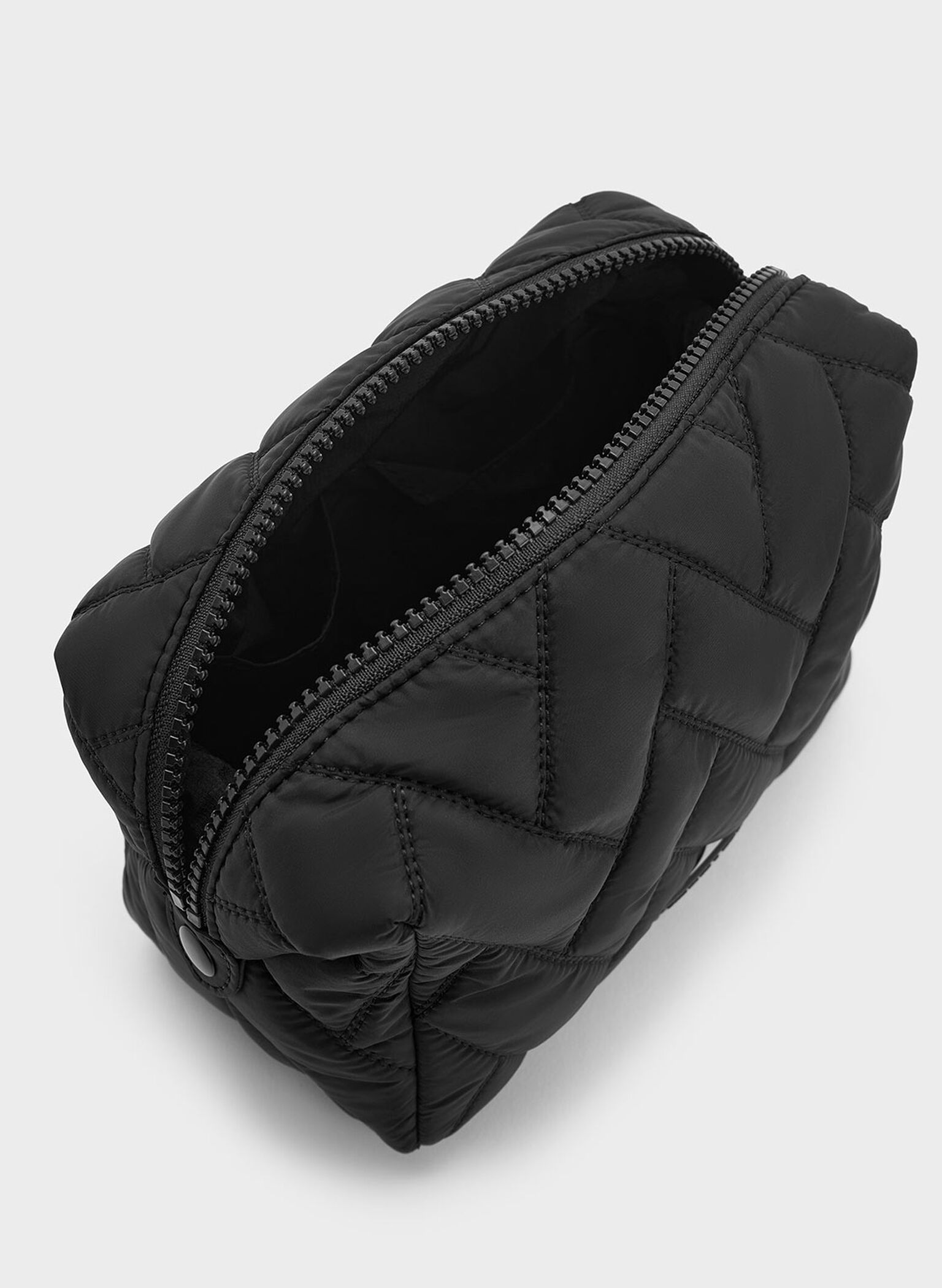 Nylon Chevron Pouch, Jet Black, hi-res