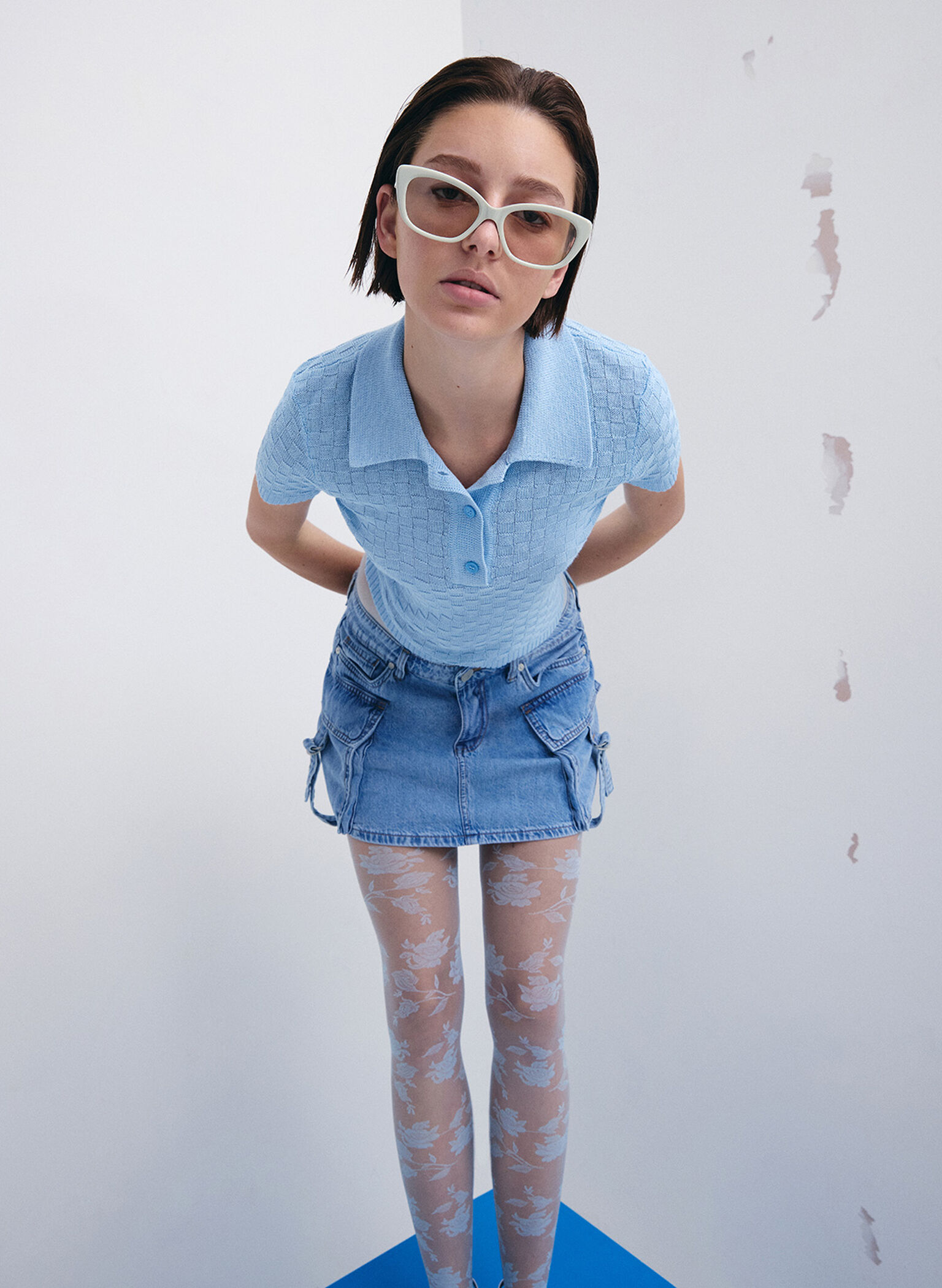 Maeva Recycled Acetate Cat-Eye Sunglasses, Chalk, hi-res