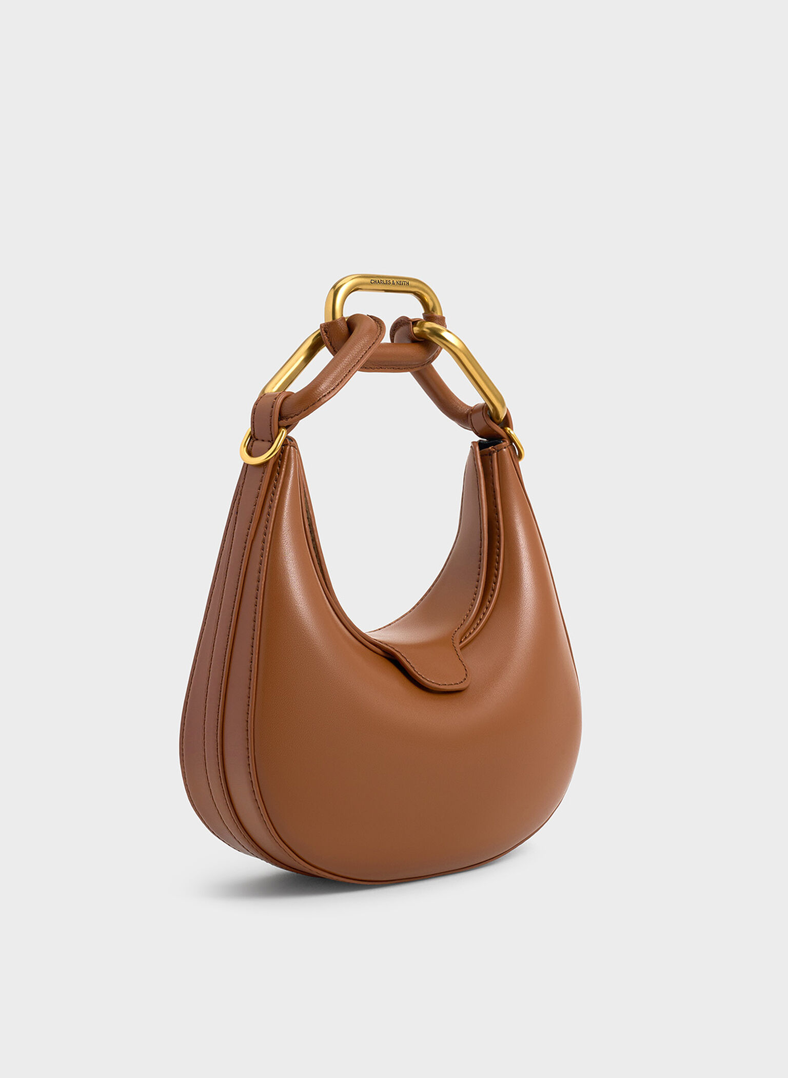 Mini Kora Chain-Link Moon Bag, Chocolate, hi-res