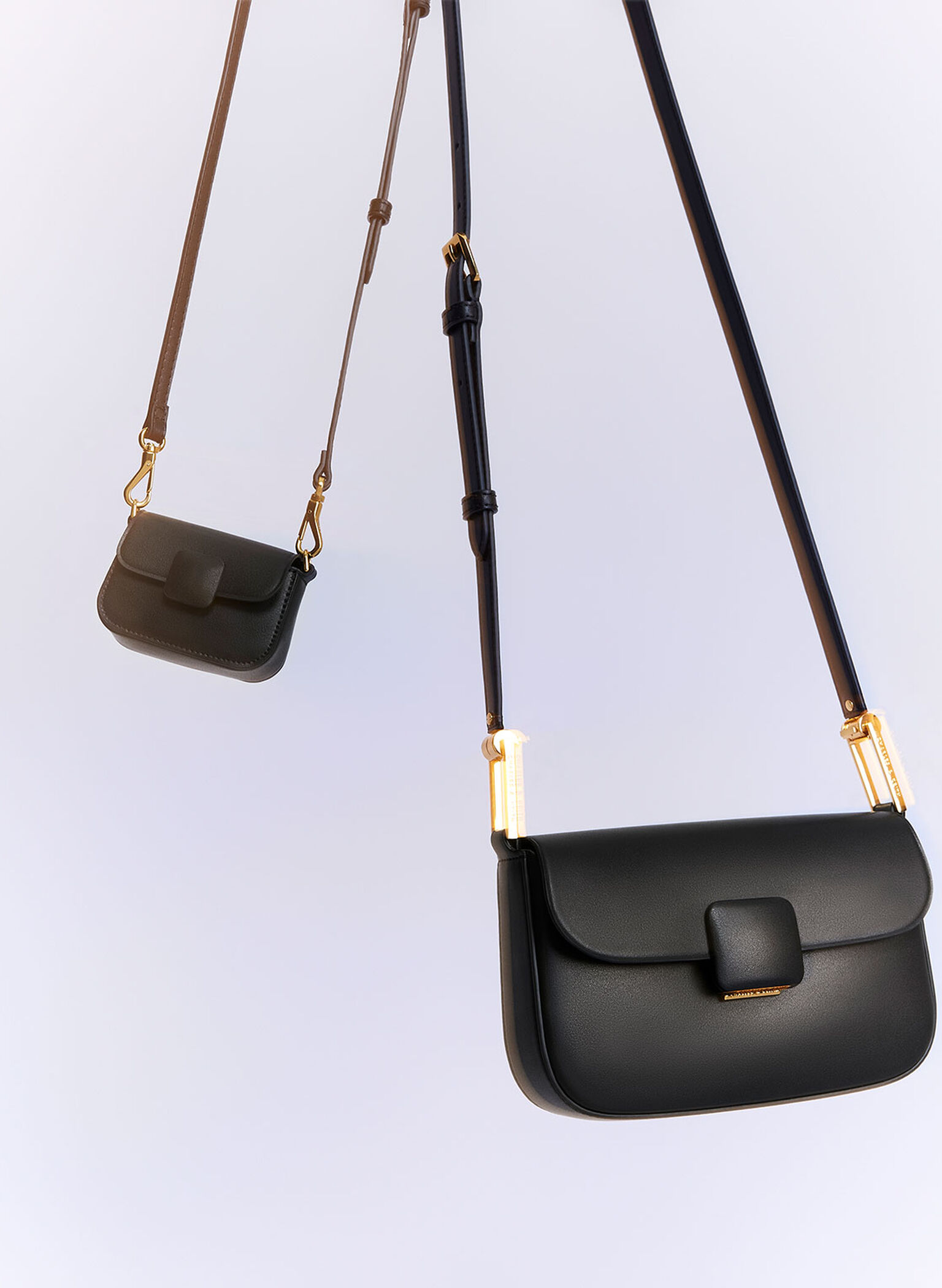 Micro Koa Square Push-Lock Bag, Black, hi-res