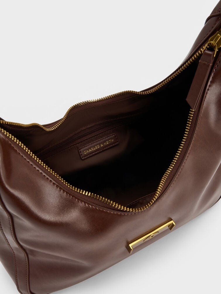Charlot Hobo Bag, Dark Brown, hi-res