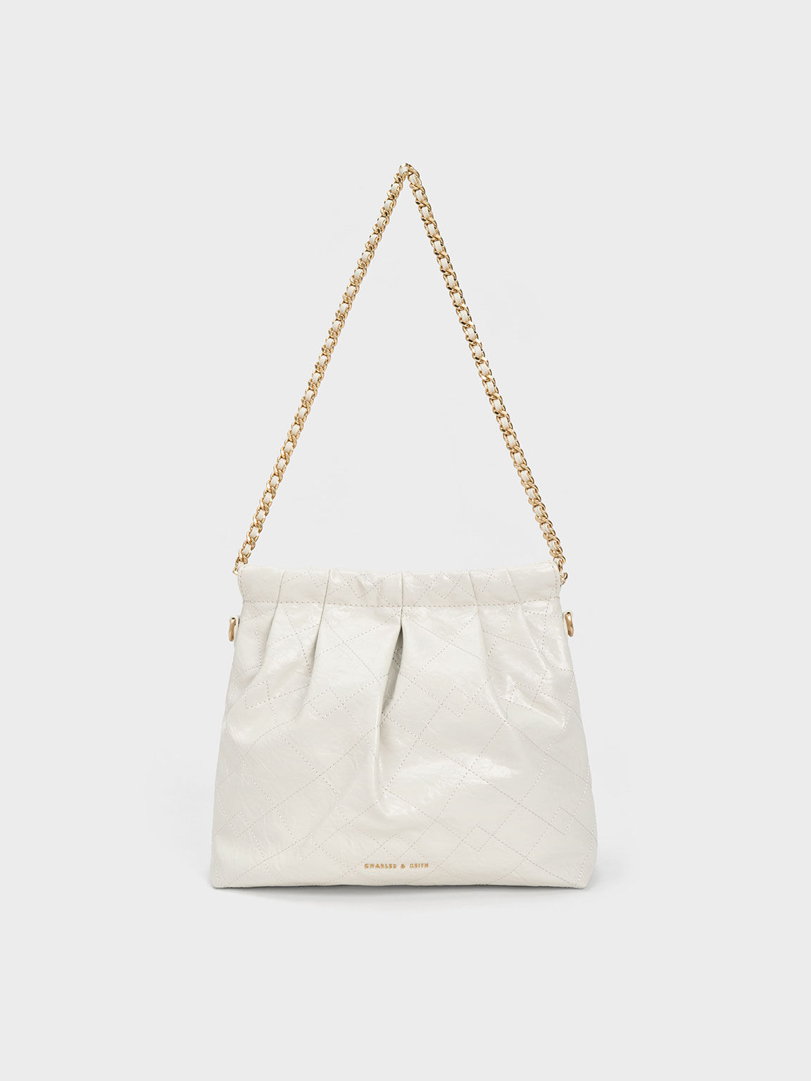 Duo Chain Handle Shoulder Bag White