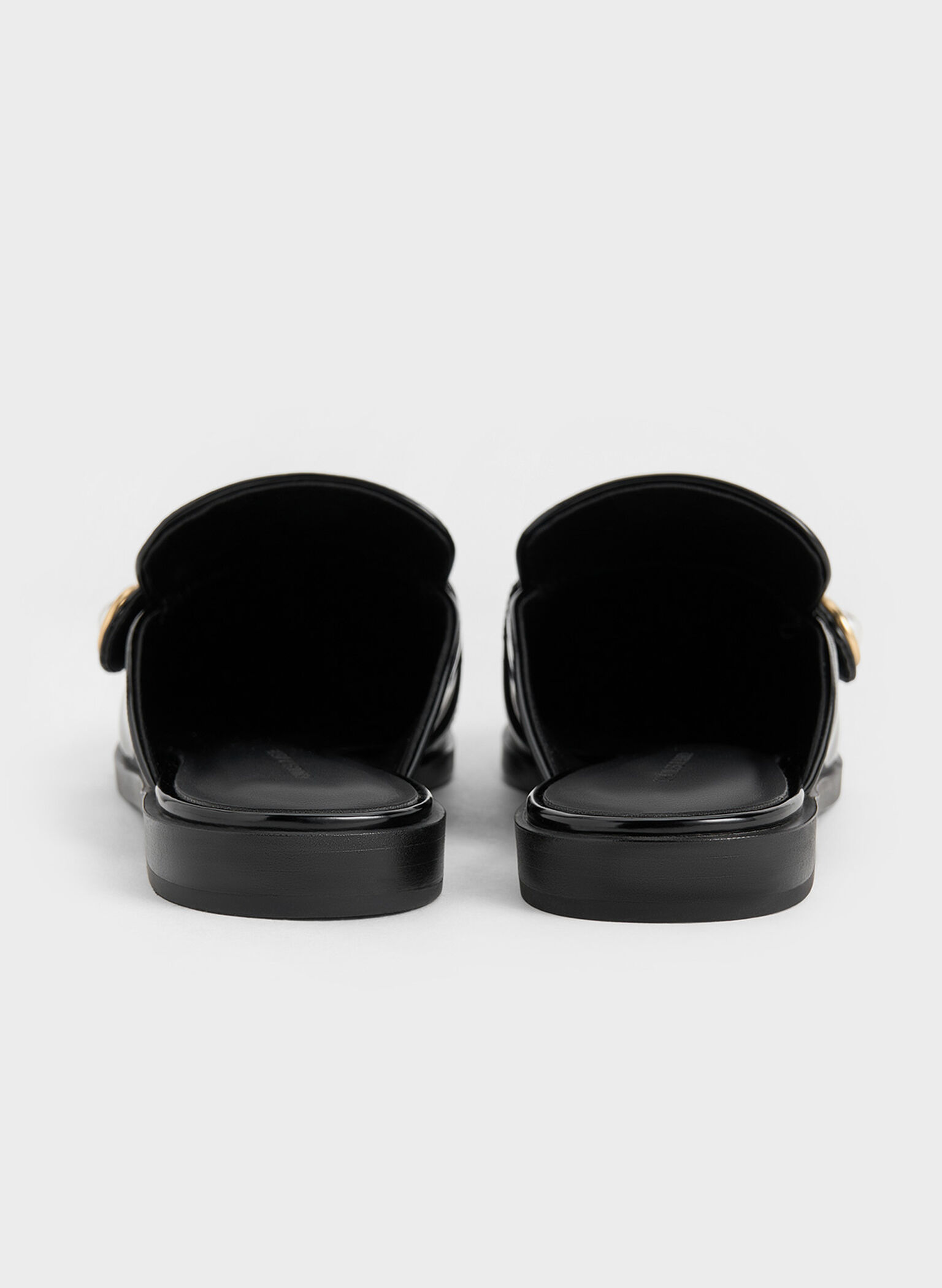 Pearl-Embellished Loafer Mules, Black Box, hi-res