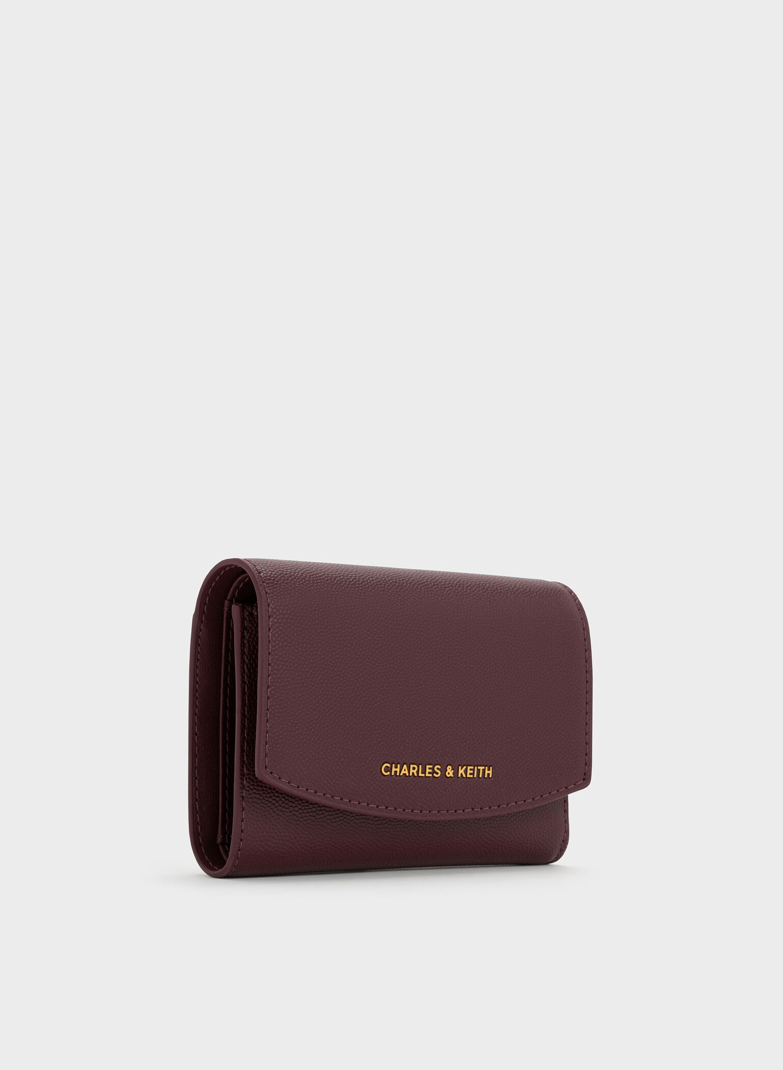 Briony Curved Flap Wallet, Wineberry Red, hi-res