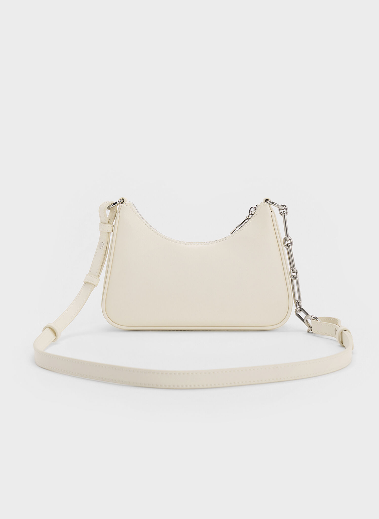 Lane Chain-Link Shoulder Bag, Cream, hi-res