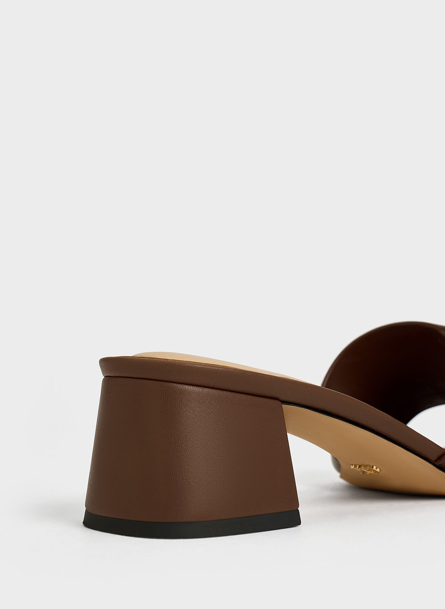 Whitney Leather Buckled Block-Heel Mules, Dark Brown, hi-res