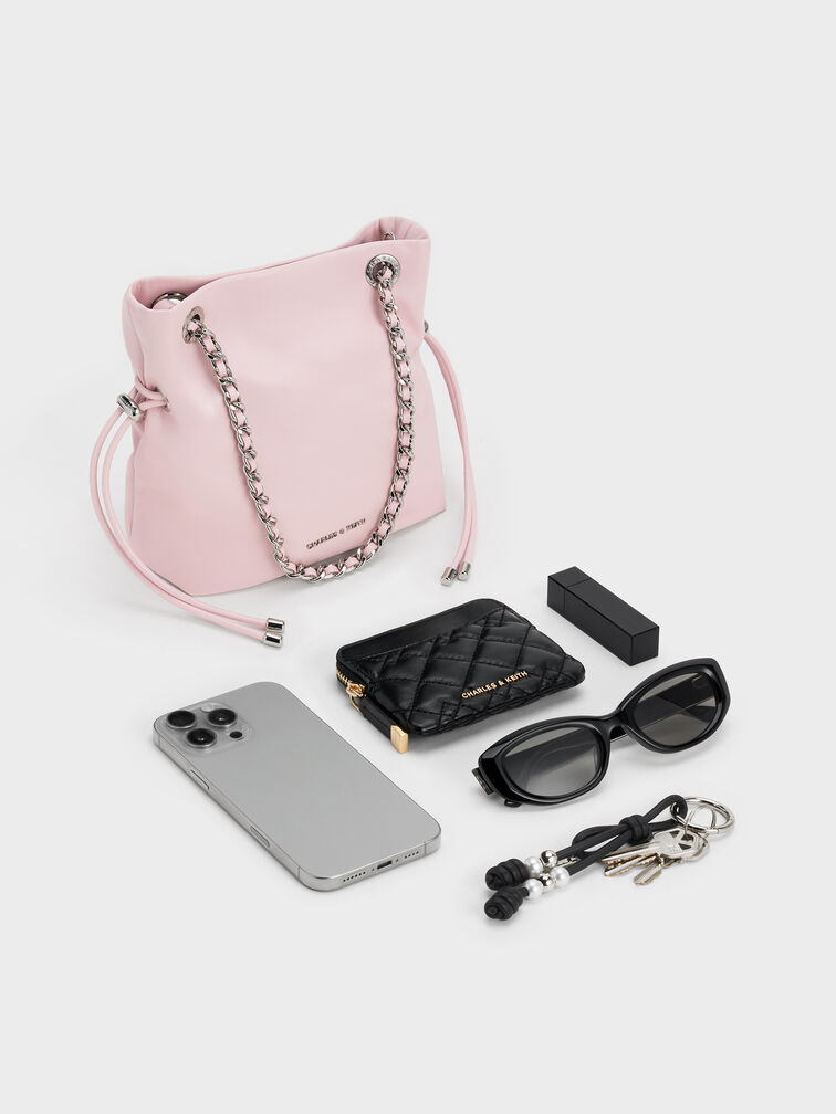 Arya Braided-Strap Double-Handle Crossbody Bag, Cotton Candy Pink, hi-res
