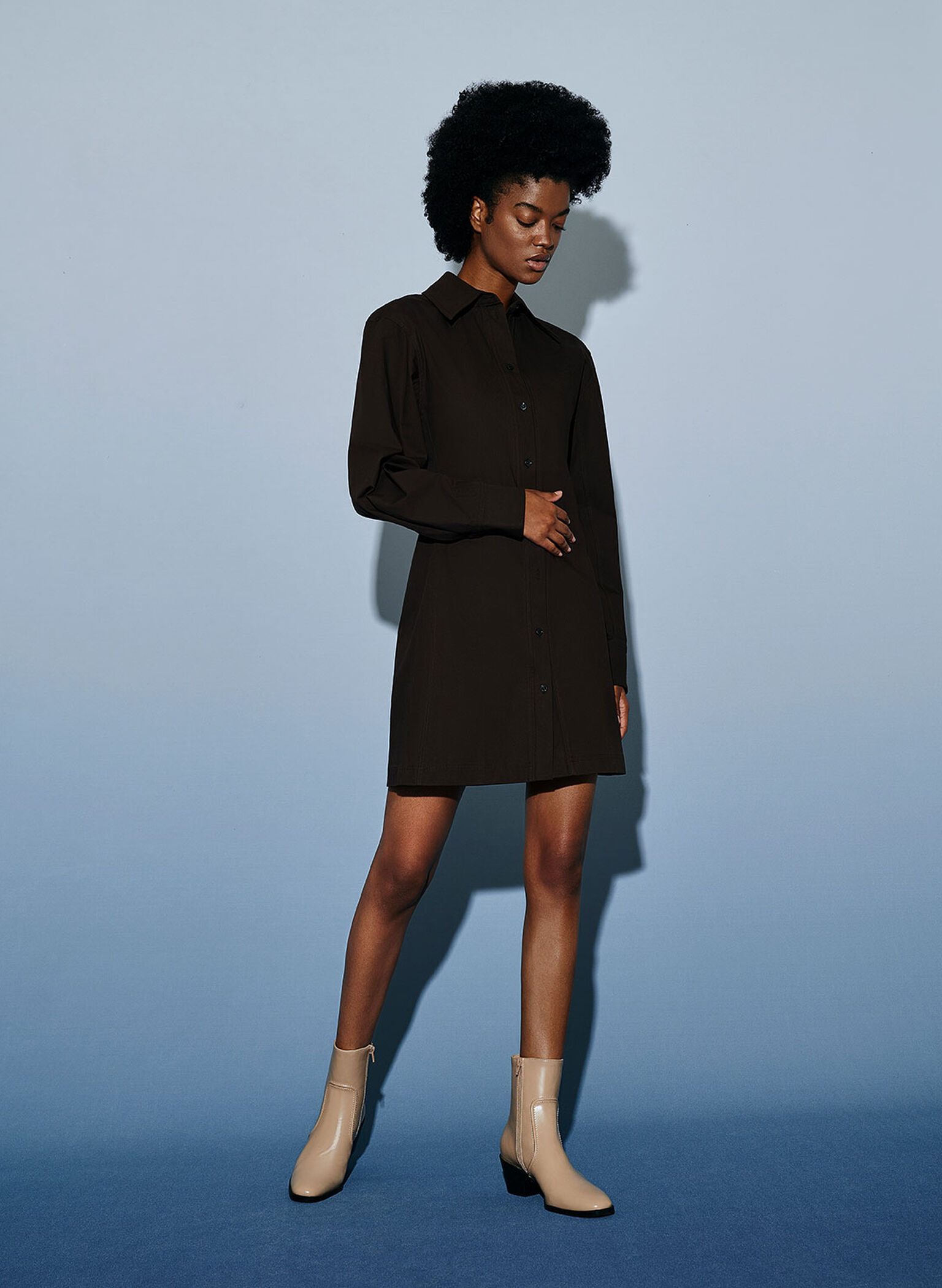 Slant Heel Ankle Boots, Sand, hi-res