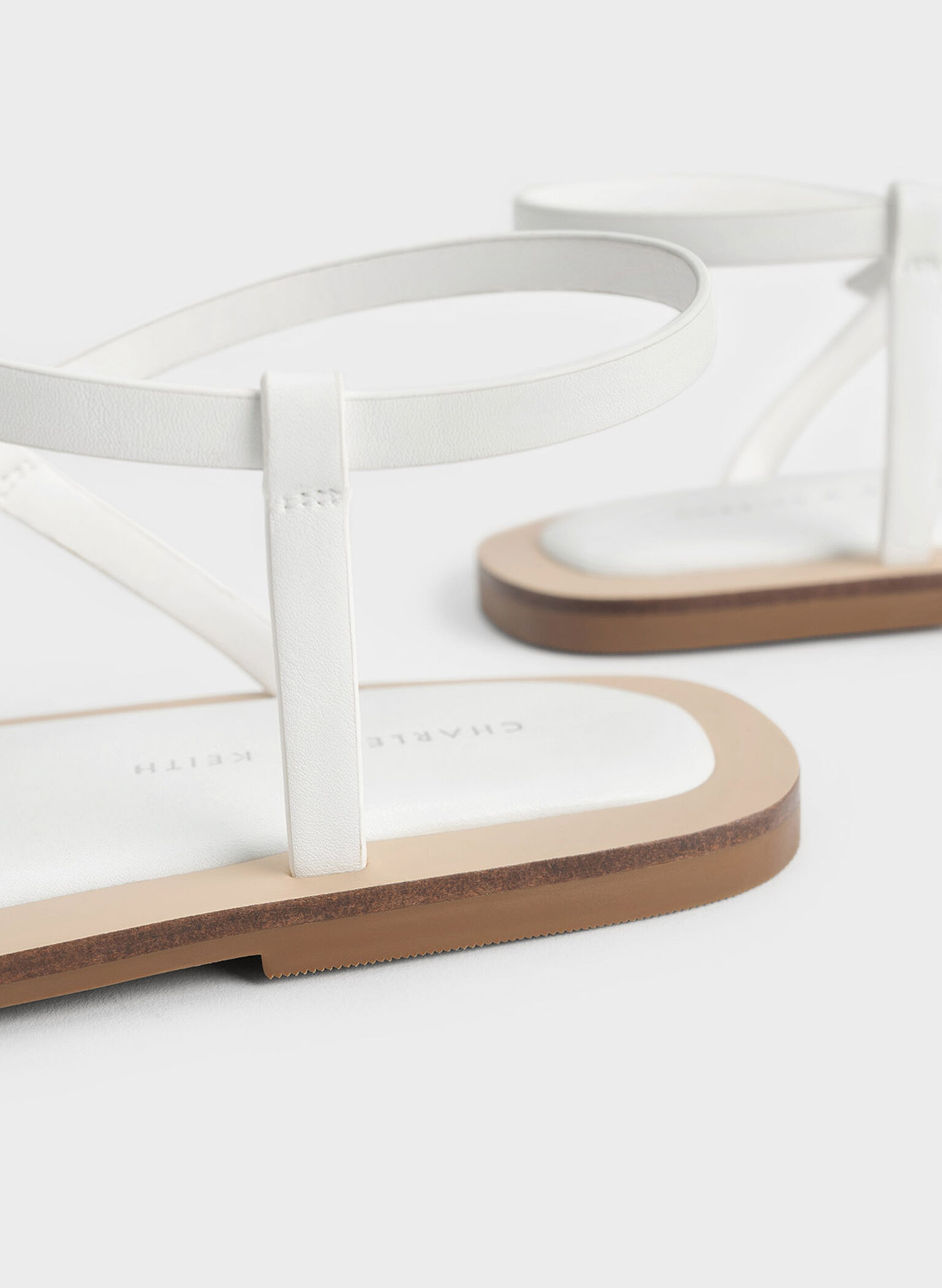 Asymmetric Toe Ring Sandals, White, hi-res