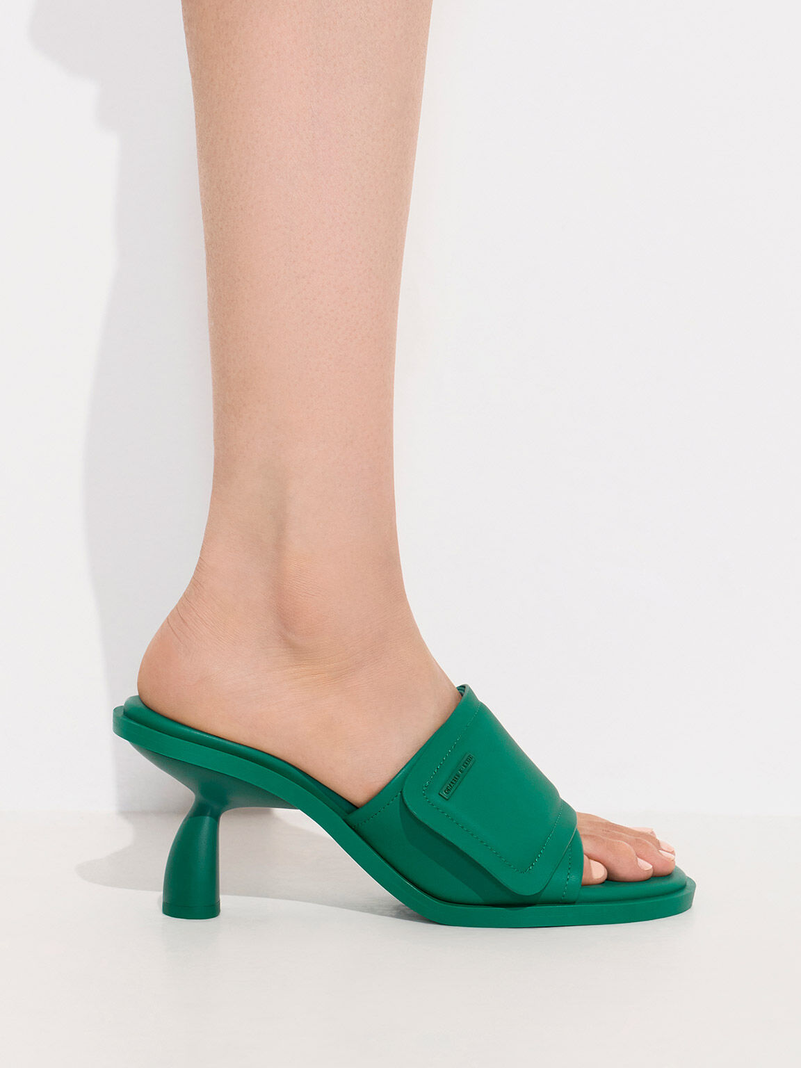 Green mules sale heels