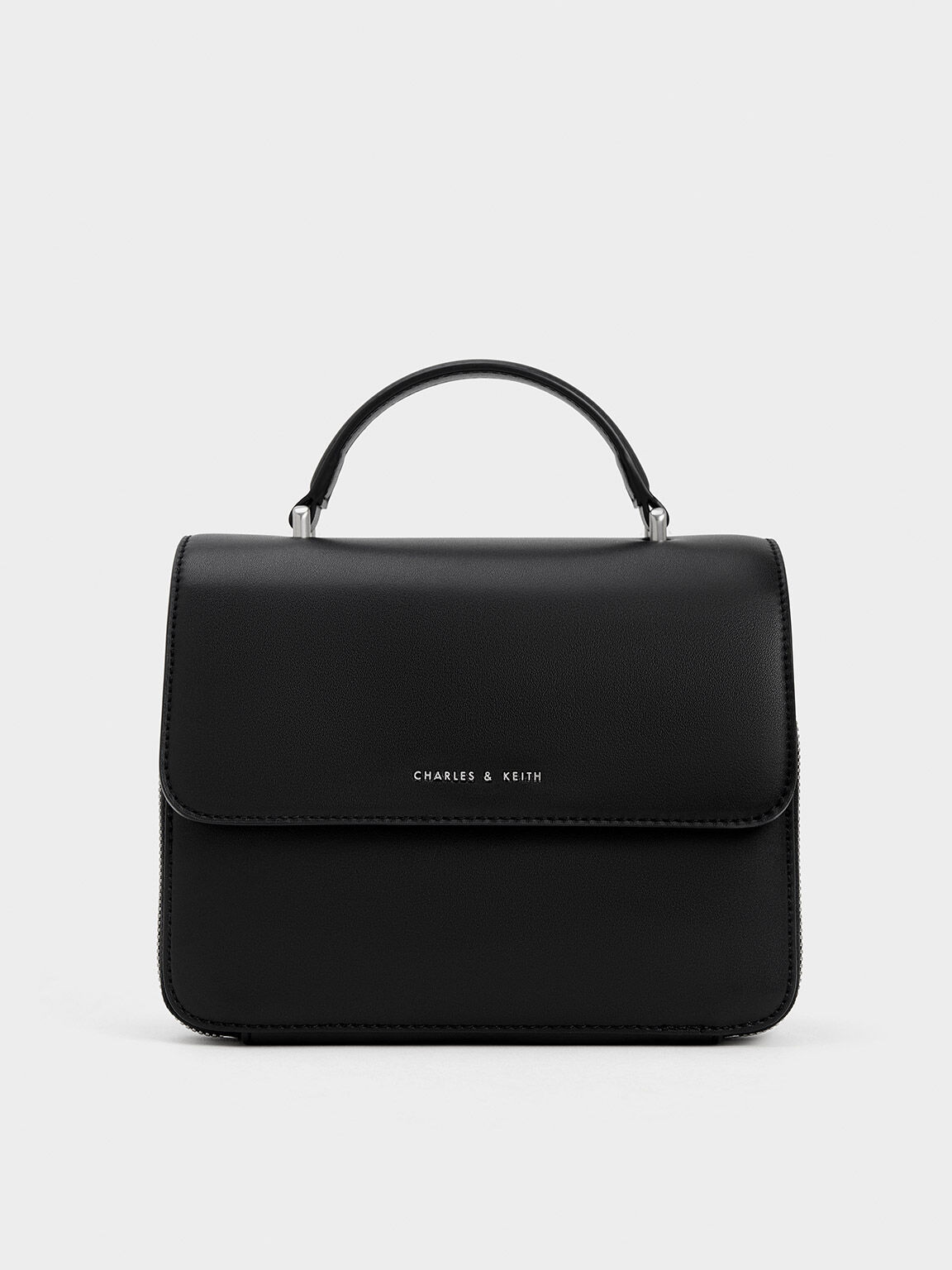 Octavia Front Flap Top Handle Bag Noir