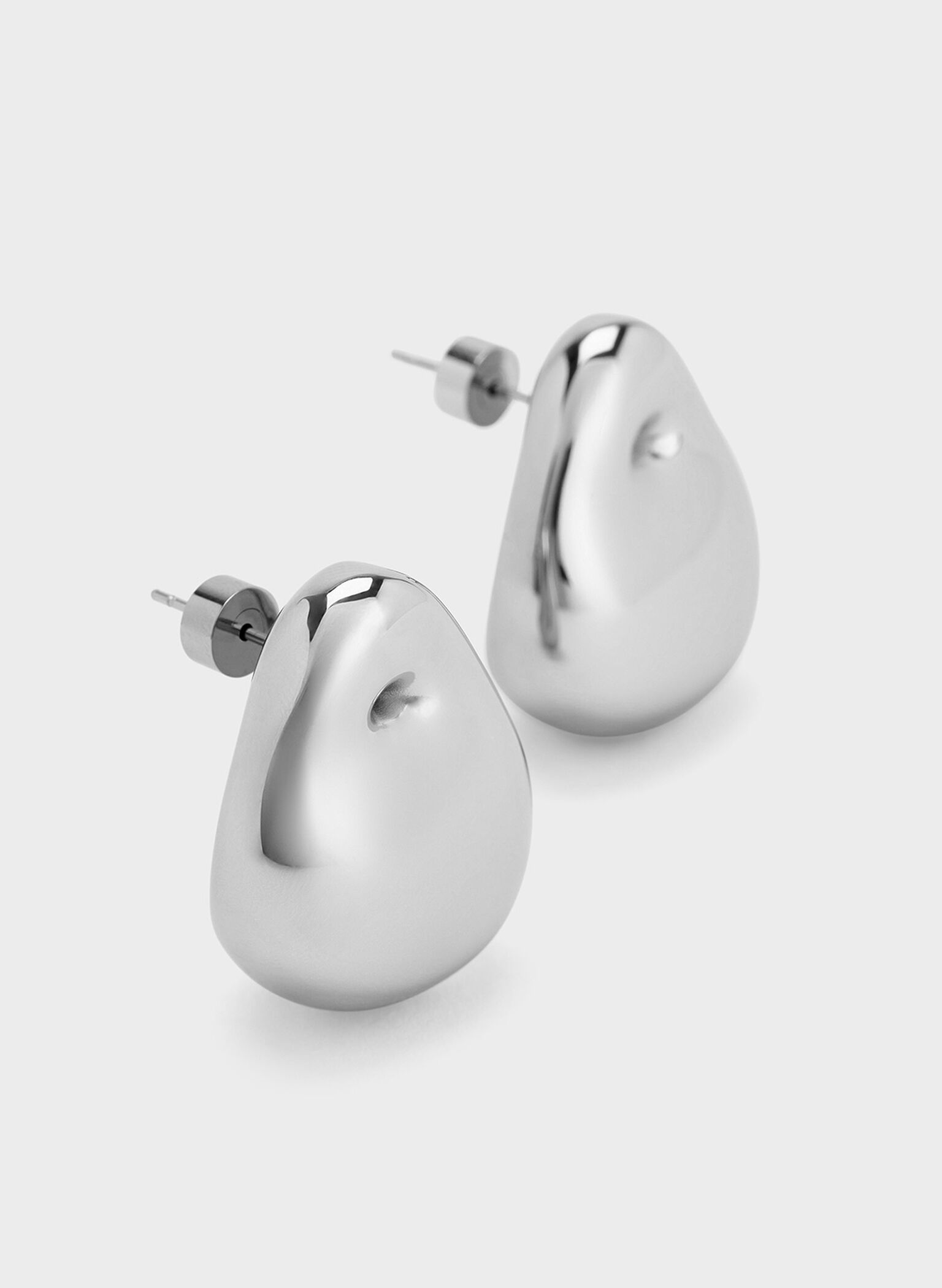 Eimear Teardrop Stud Earrings, Silver, hi-res
