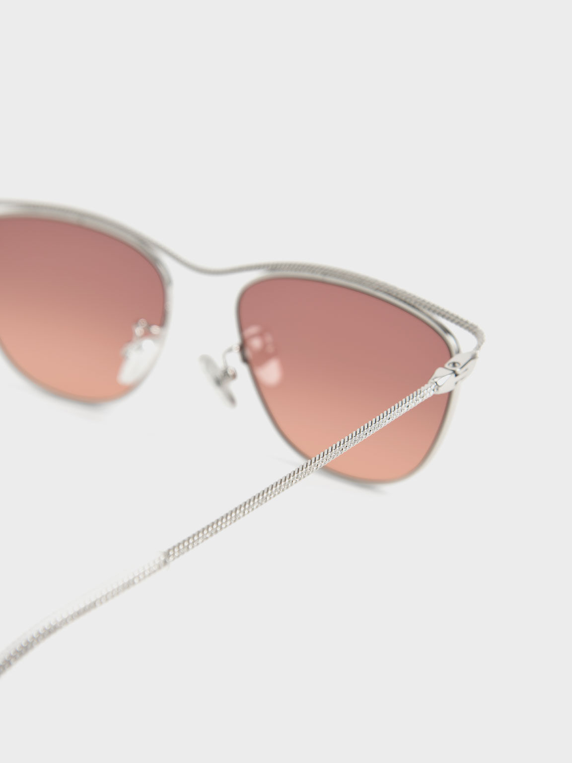 Wireframe Tinted Sunglasses, Mauve, hi-res