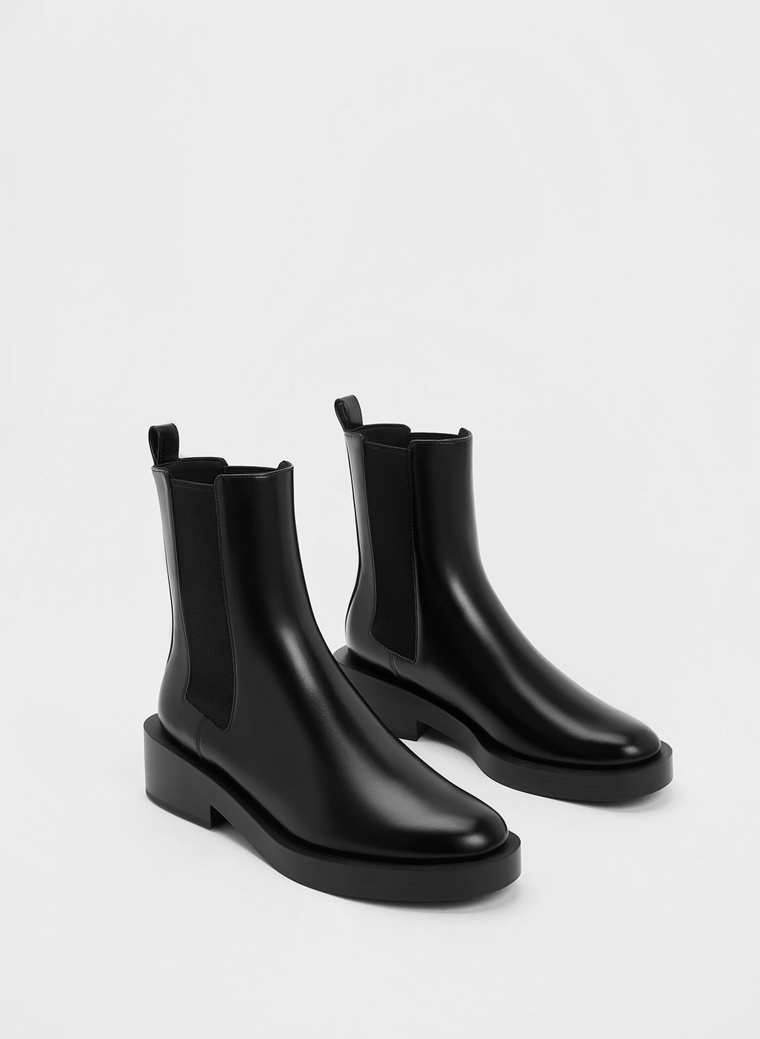 Pull-Tab Chelsea Boots, Black, hi-res