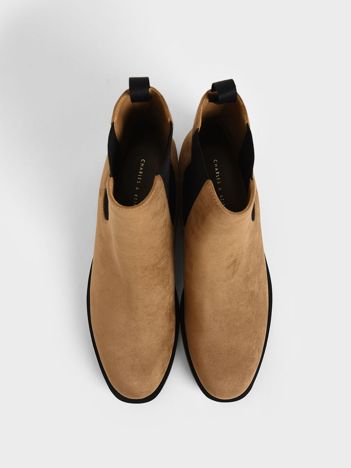Textured Round Toe Chelsea Boots, Camel, hi-res