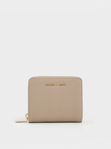 Zip-Around Small Wallet, Taupe, hi-res