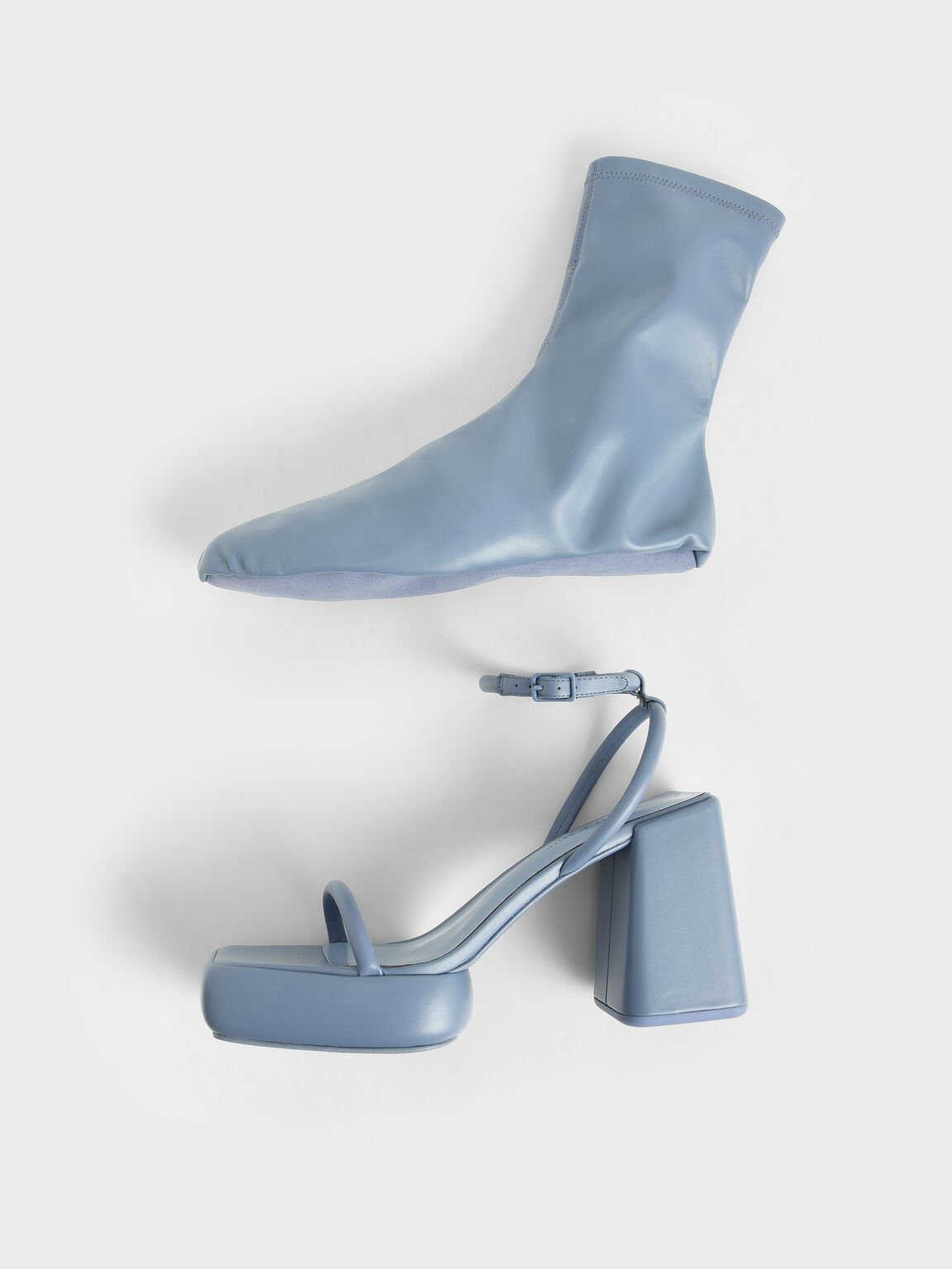 Lucile Platform Calf Boots, Blue, hi-res