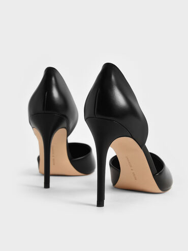 D'Orsay Stiletto Pumps, Black, hi-res