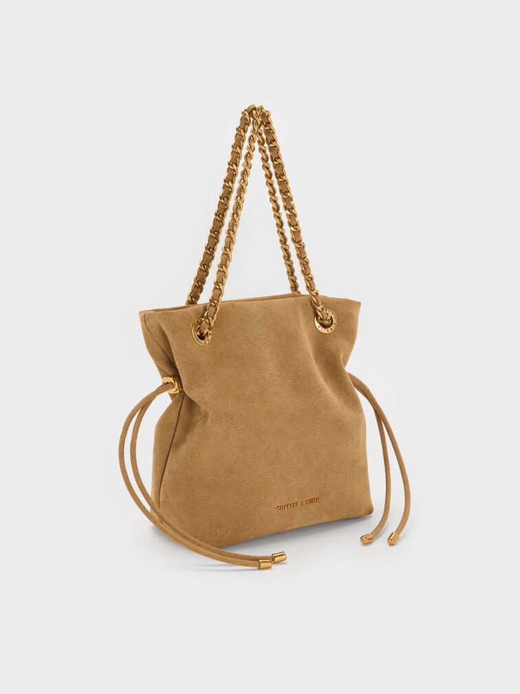 Arya Recycled Suede Braided-Strap Double-Handle Crossbody Bag, Sahara Sand, hi-res