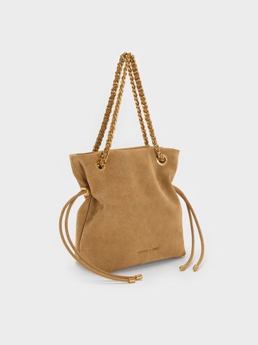 Arya Recycled Suede Braided-Strap Double-Handle Crossbody Bag, Sahara Sand, hi-res