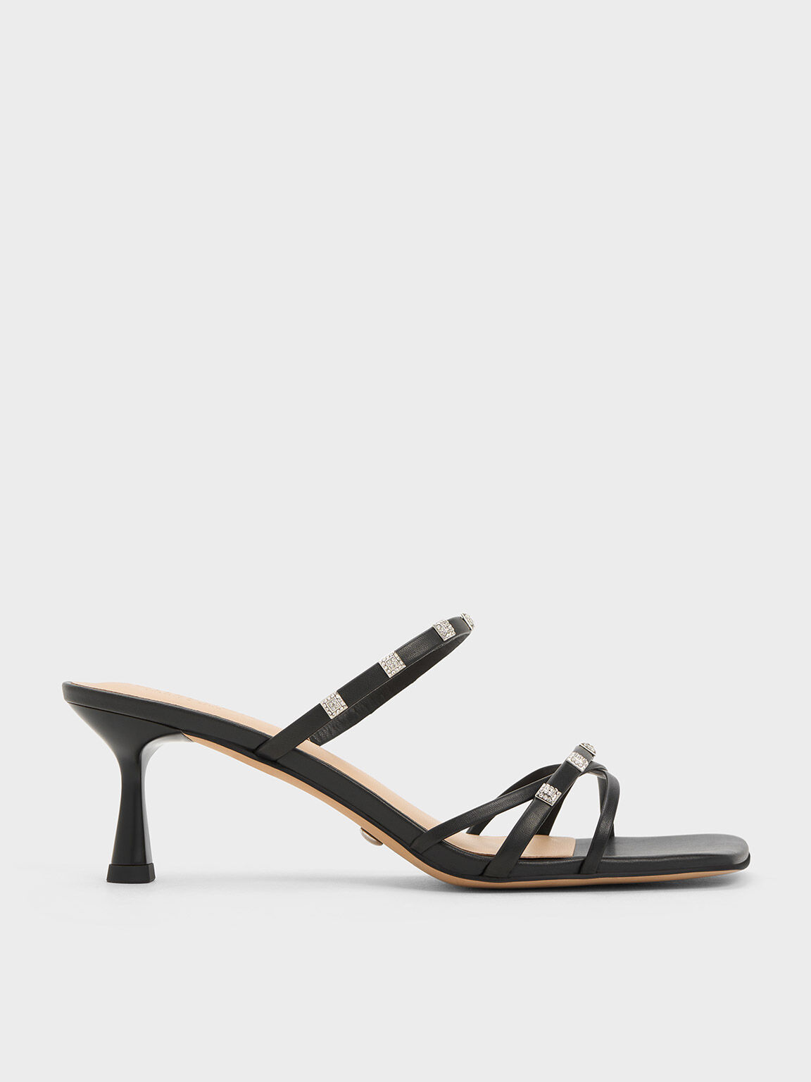 Black heeled hotsell mules uk