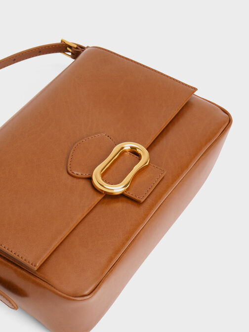 Daki Belted Trapeze Bag, Chocolate, hi-res