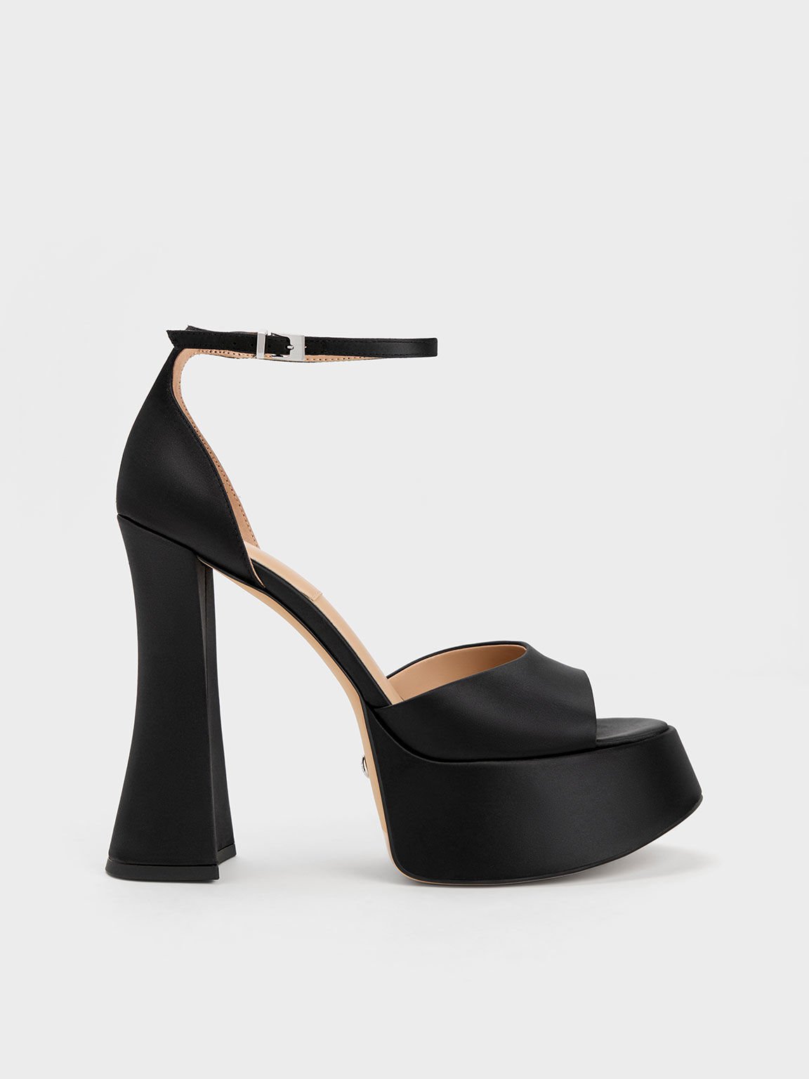 Black Michelle Recycled Polyester Platform Sandals CHARLES