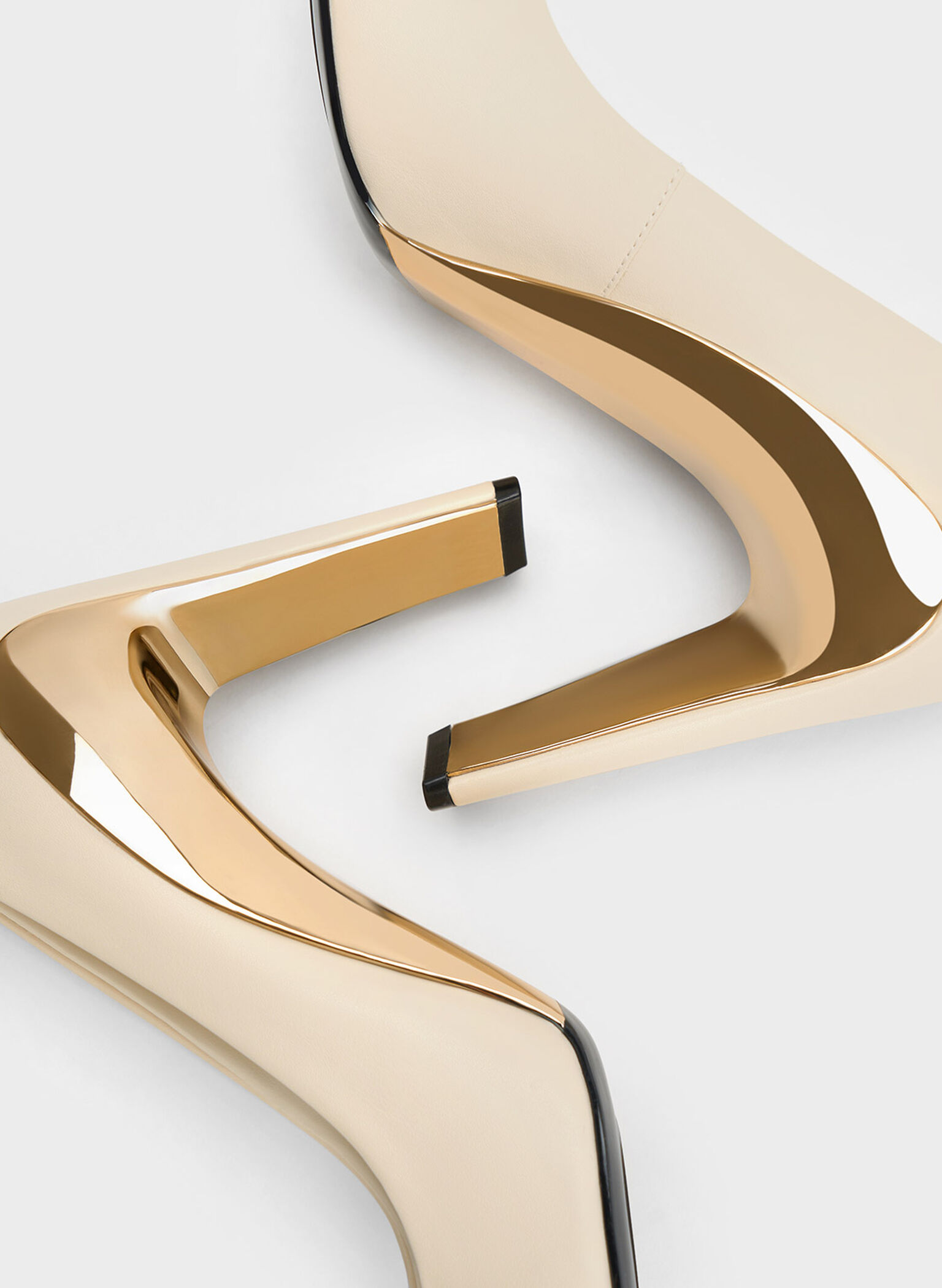 Devon Metallic Blade-Heel Pumps, Chalk, hi-res