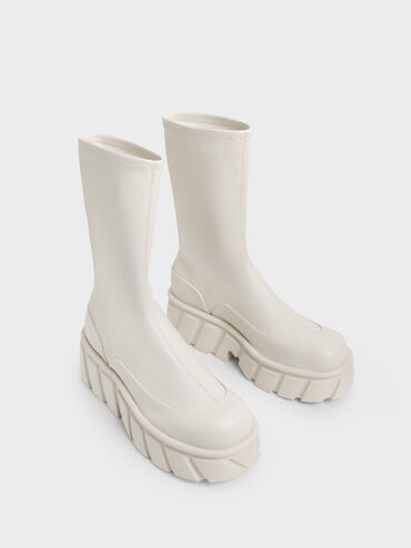 Aberdeen Platform Boots, Cream, hi-res