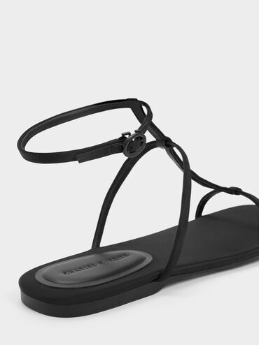 Recycled Polyester Gladiator Sandals, Black, hi-res