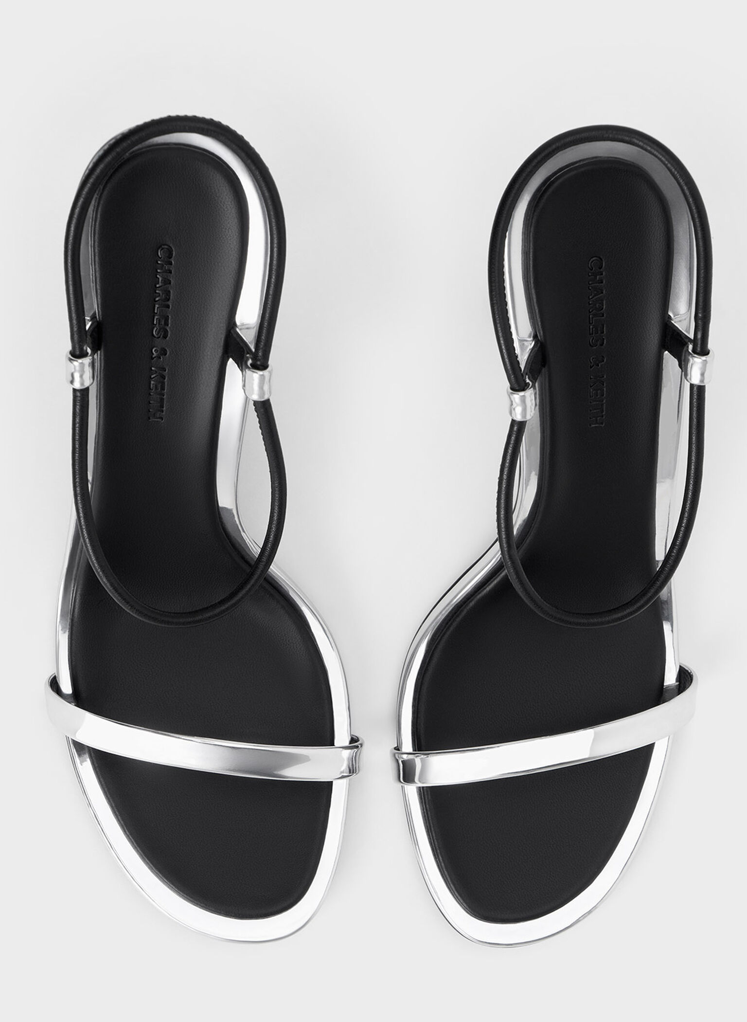 Stiletto-Heel Ankle-Strap Pumps, Silver, hi-res